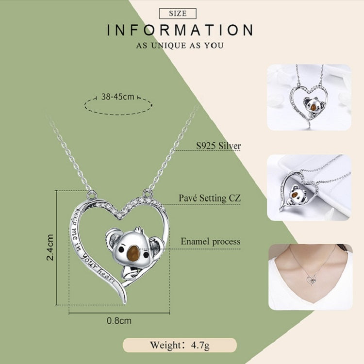 Cute Koala S925 Sterling Silver Lady Necklace