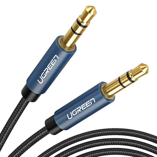 Ugreen AV112 Audio Cable 3.5mm Speaker Line Aux Cable, Length:0.5m(Blue)