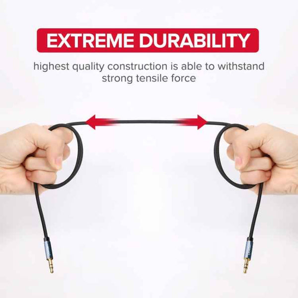 Ugreen AV112 Audio Cable 3.5mm Speaker Line Aux Cable, Length:0.5m(Blue)