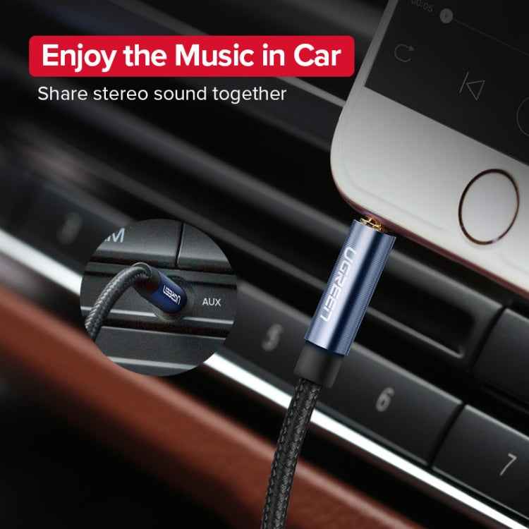 Ugreen AV112 Audio Cable 3.5mm Speaker Line Aux Cable, Length:3m(Blue)