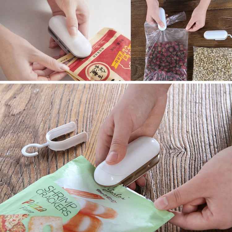 Household Mini Heat Sealing Machine Package Sealer Clamps(Brown)