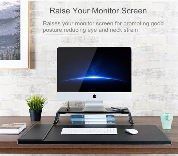 Monitor Stand Riser with Metal Feet for iMac MacBook LCD Display Printer, Lapdesk Tabletop Organizer Sturdy Platform Save Space
