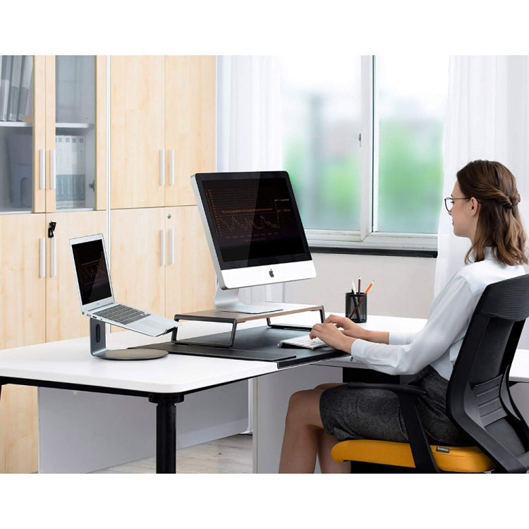 Monitor Stand Riser with Metal Feet for iMac MacBook LCD Display Printer, Lapdesk Tabletop Organizer Sturdy Platform Save Space