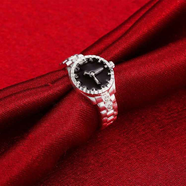 Creative Diamond Dial Quartz Watch Rings(7)