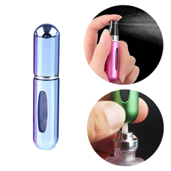 Portable Mini Aluminum Refillable Perfume Bottle Spray Empty Cosmetic Containers Atomizer, Capacity:5ml