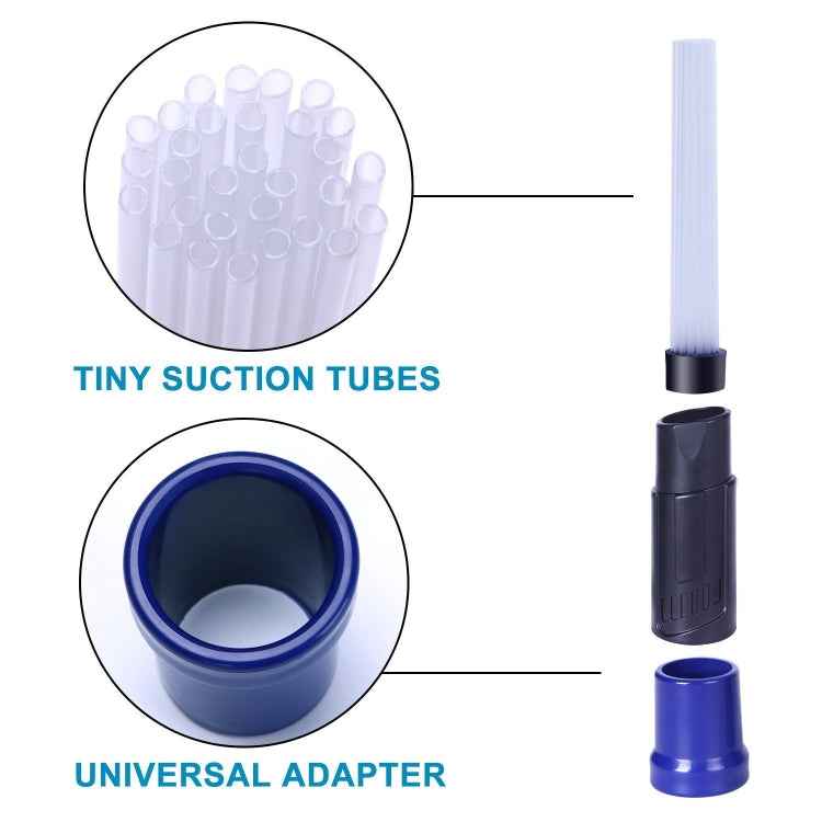 Universal Vacuum Attachment Tool, Tiny Tubes Cleaner for Car /Pets/ Keyboards/Air Vent /Drawers
