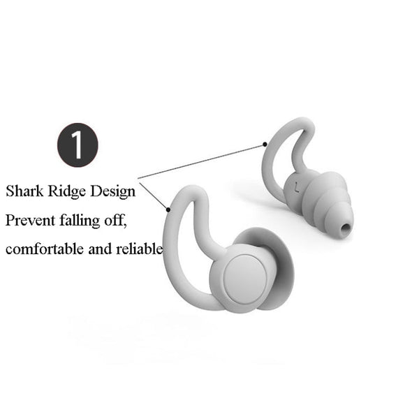 1 Pair Shark Fin Nnti-falling and Noise-reducing Earplugs Anti-Noise Earplugs For Sleeping Dormitory Noise Reduction And Noise Prevention Earplugs