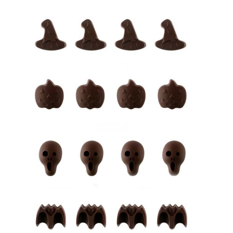 Halloween Cartoon Baking Set Chocolate Mold, Skull Shape, Pumpkin Head Shape, Wizard Hat Shape, Bat Shape