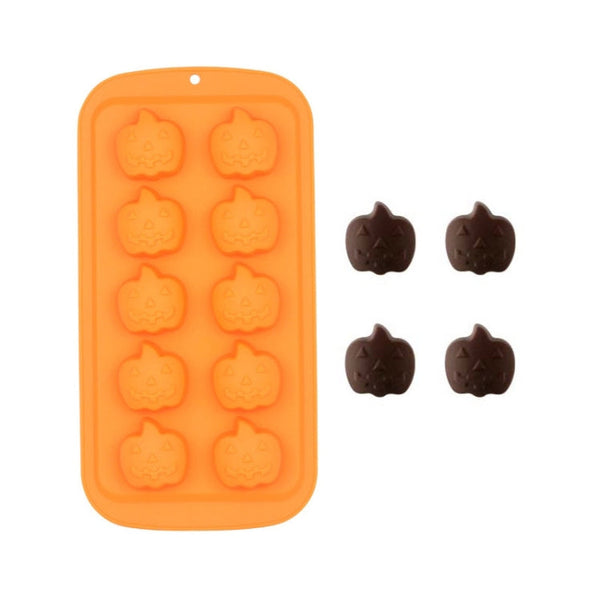 Halloween Cartoon Baking Set Chocolate Mold, Skull Shape, Pumpkin Head Shape, Wizard Hat Shape, Bat Shape