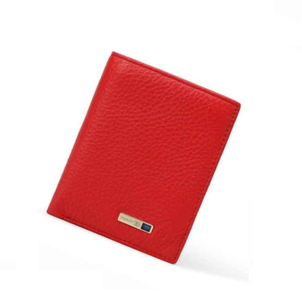 Vertical Wallet Smart Bluetooth Anti-Lost Anti-Theft Leather Bag, Style:Smart(Red)
