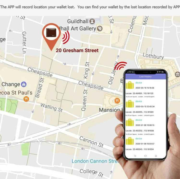 Vertical Wallet Smart Bluetooth Anti-Lost Anti-Theft Leather Bag, Style:Smart(Red)