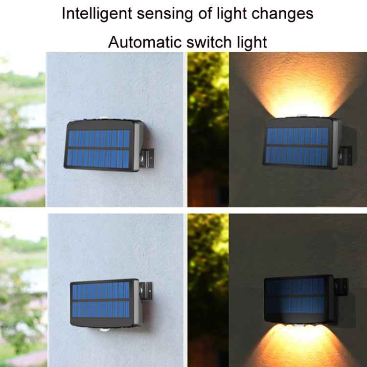 Without Ground Plug Wiring Free Infrared Sensor Waterproof Solar Lighting Wall Light, Color Temperature:White Light