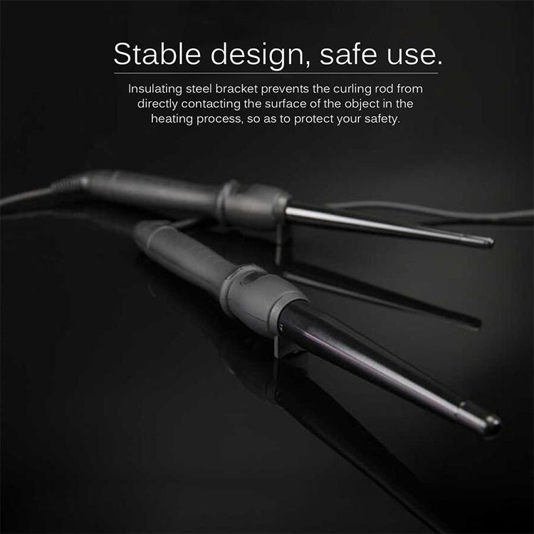 LCD Conical Curling Iron Single Tube Ceramic Glaze Pear Flower Cone