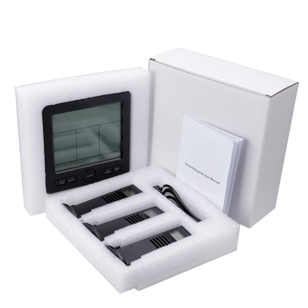 Three Dragged Multi-Function Wireless Thermometer And Hygrometer Indoor And Outdoor High-Precision Thermometer With Color Alarm