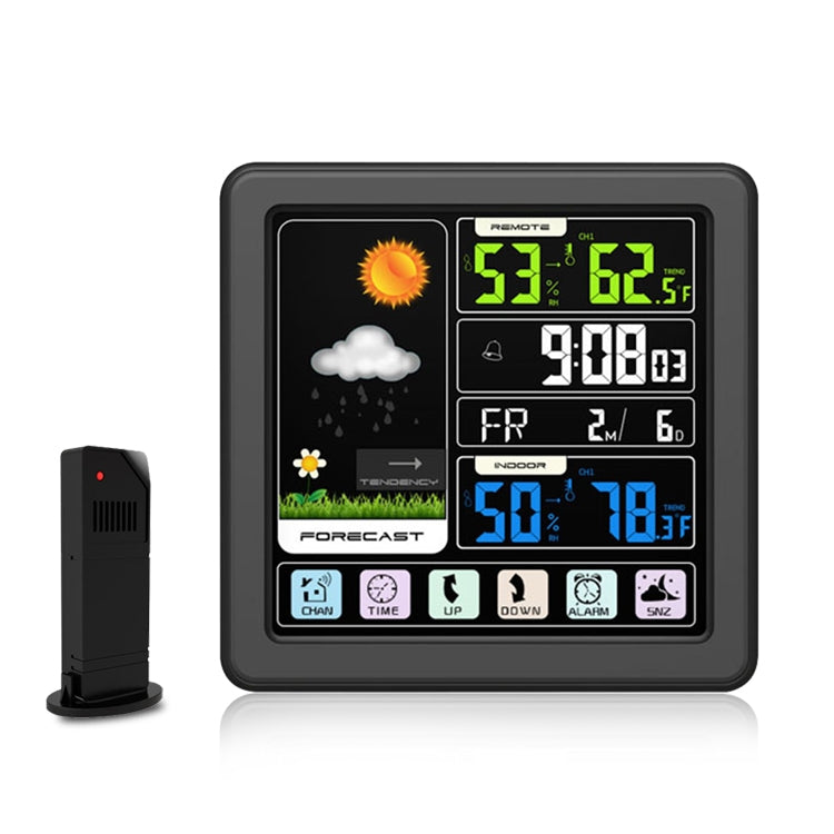 TS-3310 Wireless Weather Clock Multifunctional Color Screen Clock Creative Home Touch Screen Thermometer