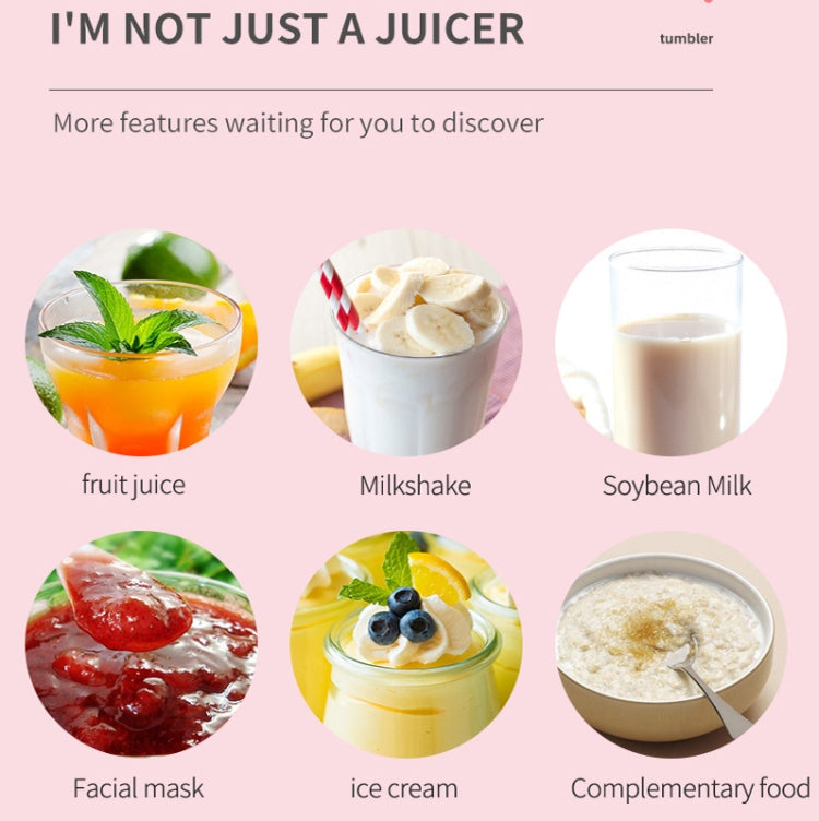 Mini Portable Usb Juice Machine  Multi-Function Electric Charging Household Juicer, White, Green, Pink