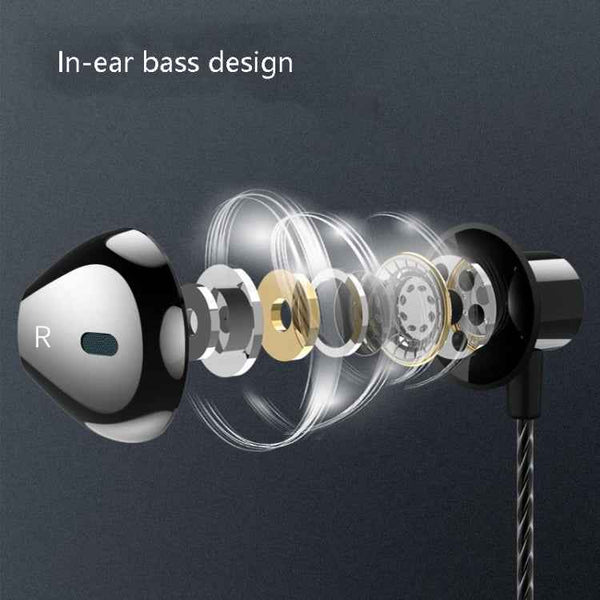 F12 Elbow Earbud Headset Wire Control With Wheat Mobile Phone Headset, Colour: 3.5mm Jack (Black)