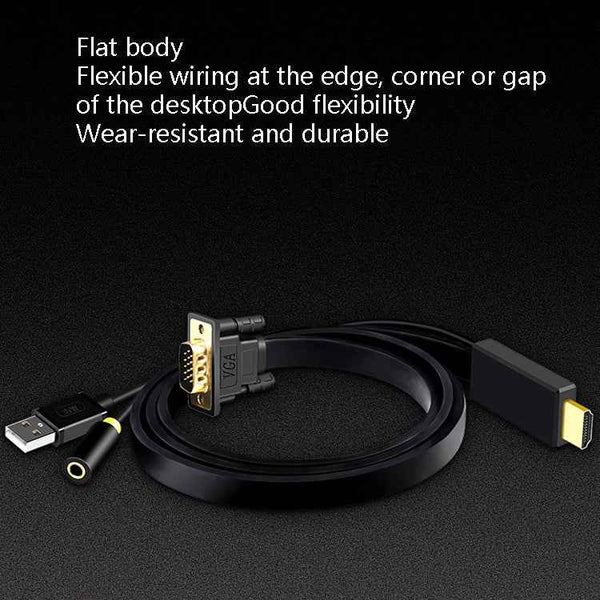 3m JH HV10 1080P HDMI to VGA Cable Projector TV Box Computer Notebook Industrial Display Adapter Cable