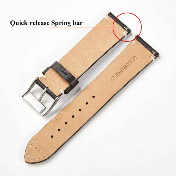 First Layer Retro Cowhide Frosted Leather Quick Release Universal Watch Band, Size： 20mm(Deep Brown)