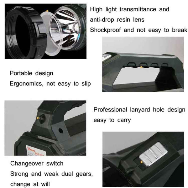 YAGE 5701 10W LED Strong Light Long-Range Searchlight Outdoor Lighting Rechargeable Flashlight, CN Plug