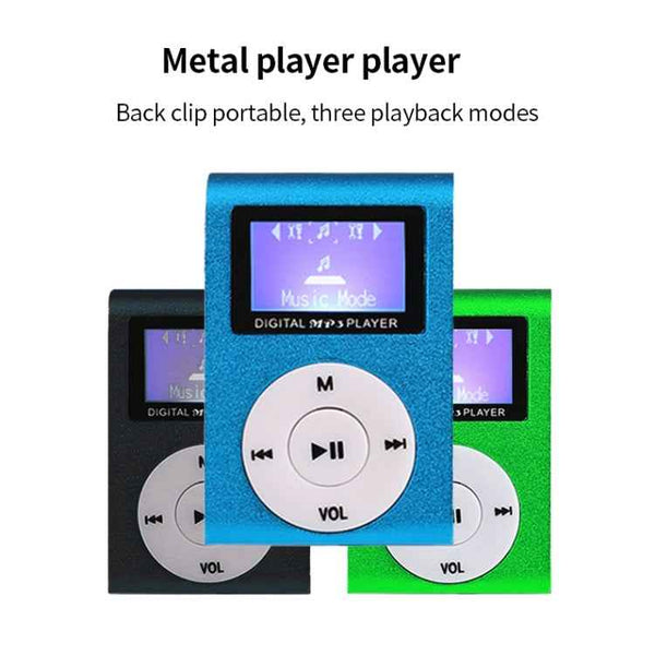 128M????? Mini Lavalier Metal MP3 Music Player with Screen(Black)