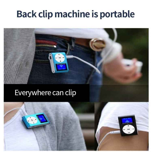 128M????? Mini Lavalier Metal MP3 Music Player with Screen(Black)