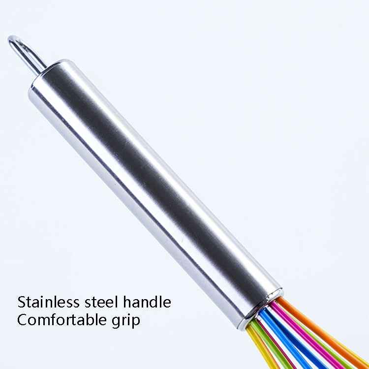 Silicone Egg Beater Home Egg Mixer Kitchen Gadgets Cream Baking Tools, Colour: 12 inch Colorful