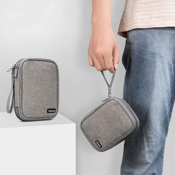 Baona BN-C003 Mobile Hard Disk Protection Cover Portable Storage Hard Disk Bag, Double-layer (Gray), Double-layer (Black), Single-layer (Gray), Single-layer (Black)