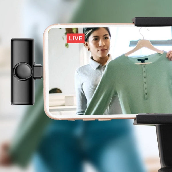 Lavalier Wireless Microphone Mobile Phone Live Video Shooting Small Microphone, Type C  1 To 1, Type-C 1 To 2