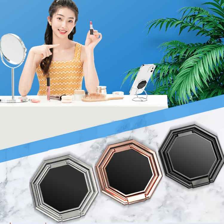 Metal Sticky Mobile Phone Ring Holder Desktop Stand(Black)