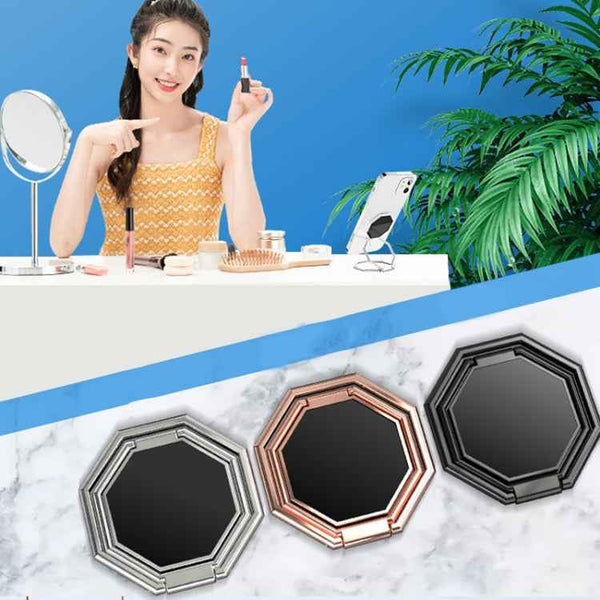 Metal Sticky Mobile Phone Ring Holder Desktop Stand(Black)