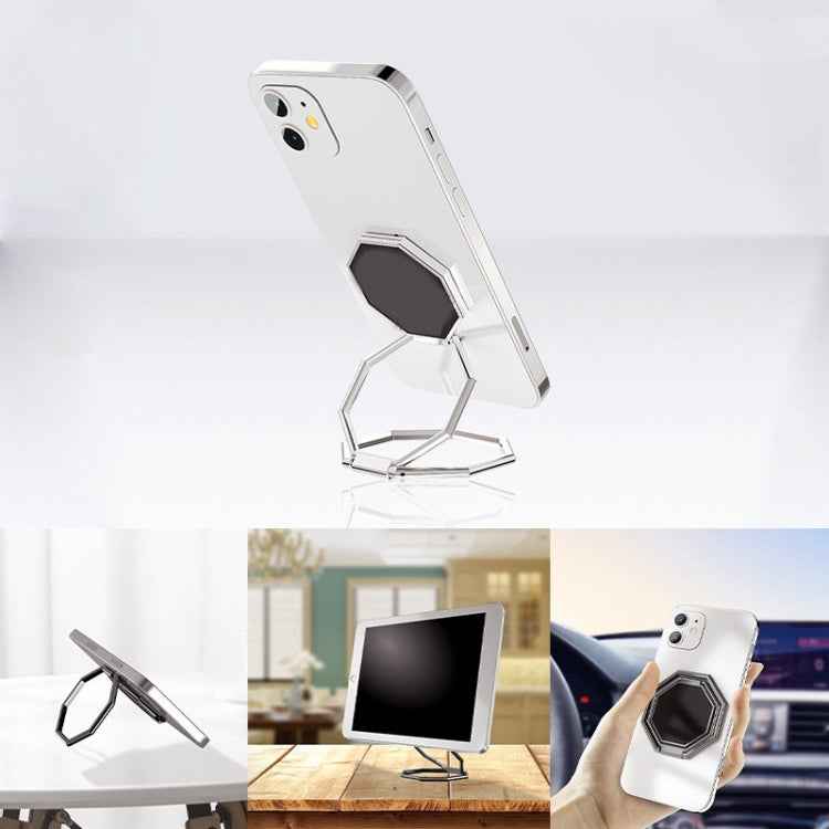 Metal Sticky Mobile Phone Ring Holder Desktop Stand(Black)