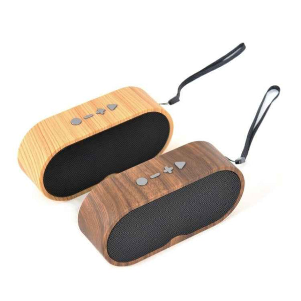 F3 Retro Wood-Grain Mini Bluetooth Speaker Support TF Card