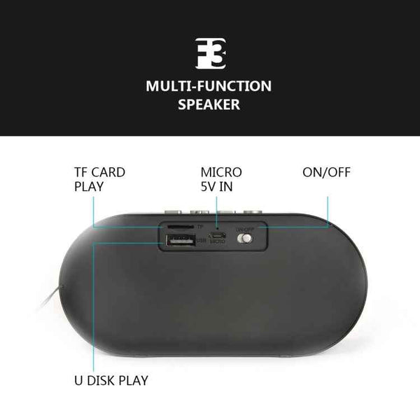 F3 Retro Wood-Grain Mini Bluetooth Speaker Support TF Card