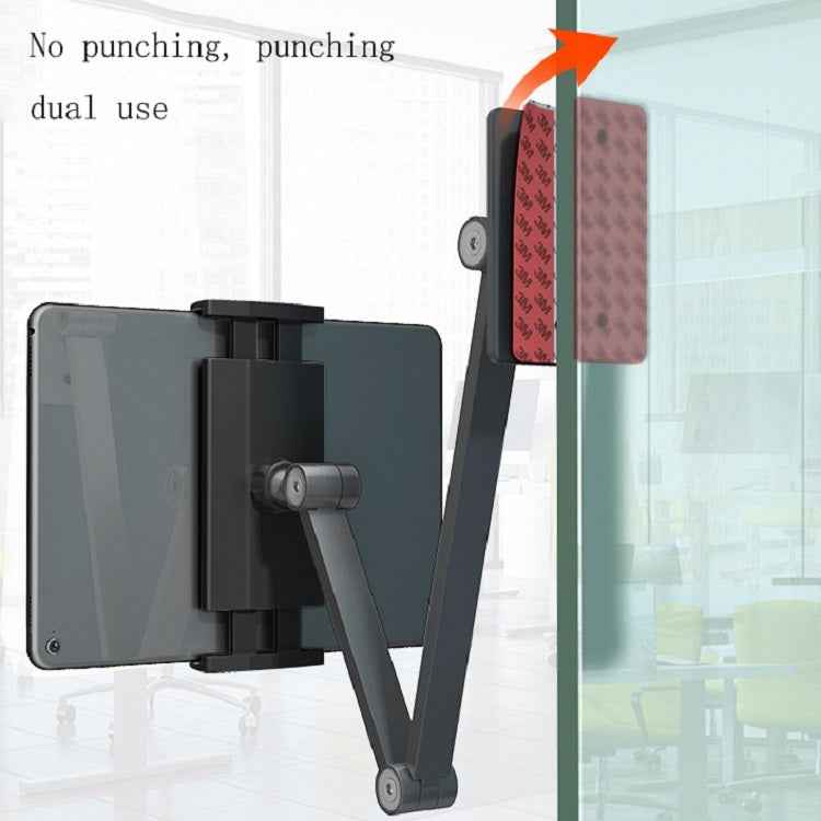 WS-2 Wall-Mounted Folding Telescopic Holder For Mobile Phone And Tablet, WS-2 (White), WS-2 (Black Gray)