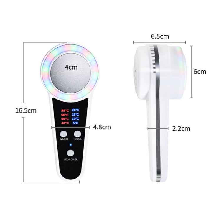 USB Charging Red and Blue Light Hot and Cold Hammer Beauty Instrument(Black)