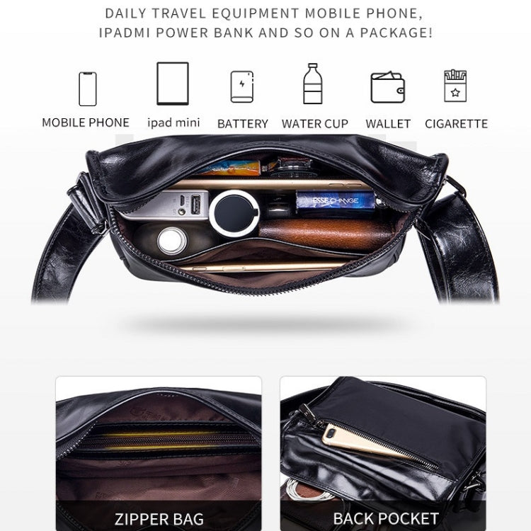 BULL CAPTAIN Leather Shoulder Messenger Bag For Men