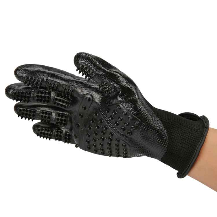 Pet Massage Bath Gloves Hair Removal Cleaning Paste Gloves(Black)