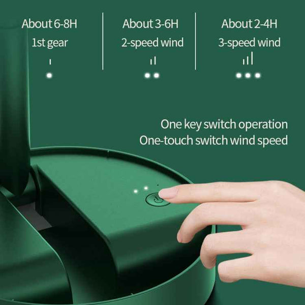 Portable Folding Fan  Retractable Floor Standing Fan,Style: USB Plug In (Green)