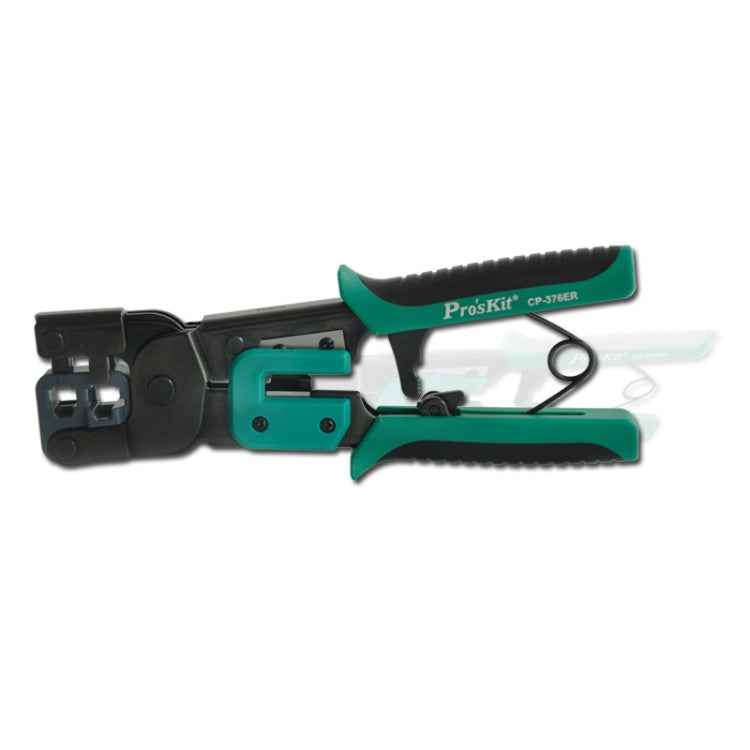ProsKit Dual-purpose 6/8P Iron Handle Network Ratchet Crimping Plier, CP-376ER