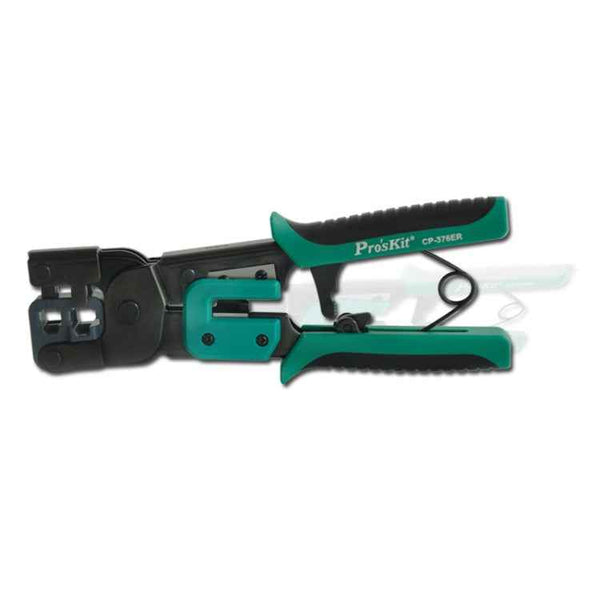 ProsKit Dual-purpose 6/8P Iron Handle Network Ratchet Crimping Plier, CP-376ER