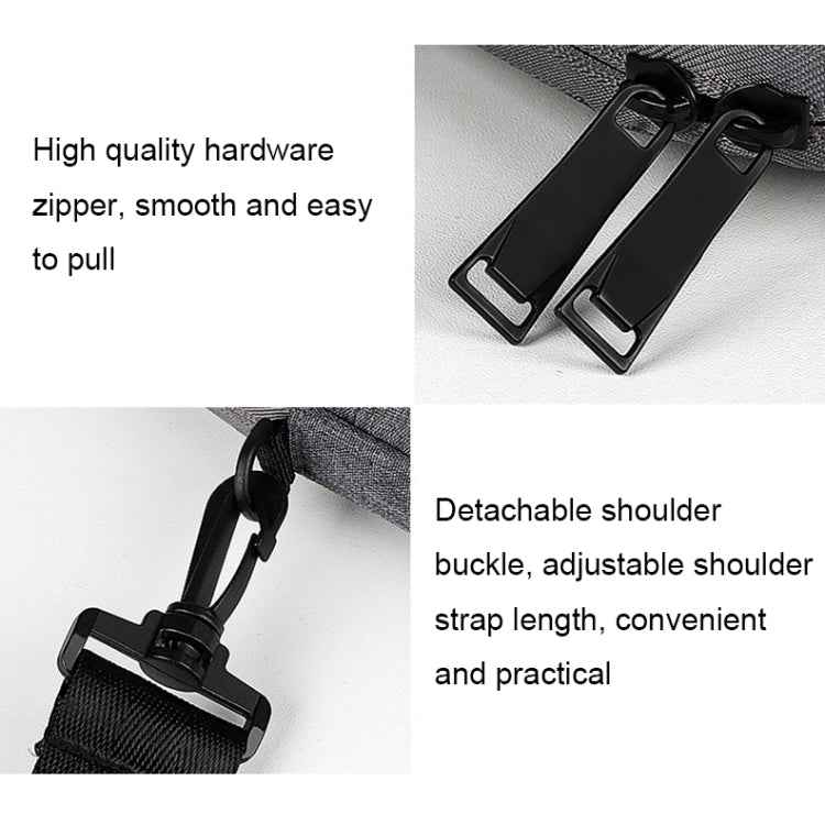 DJ04 Hidden Handle Waterproof Laptop Bag, Size: 13.3 inches(Grey)