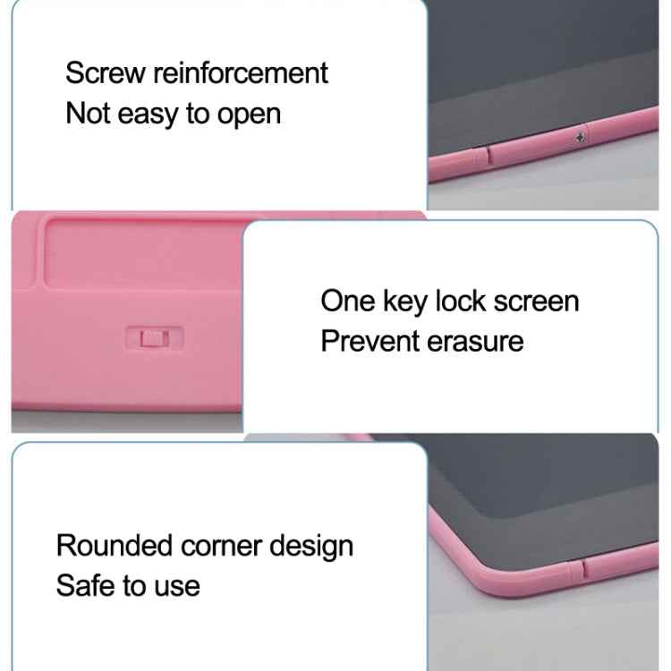 LCD Writing Board Children Hand Drawn Board, Specification: 10 inch Colorful (Light Pink)