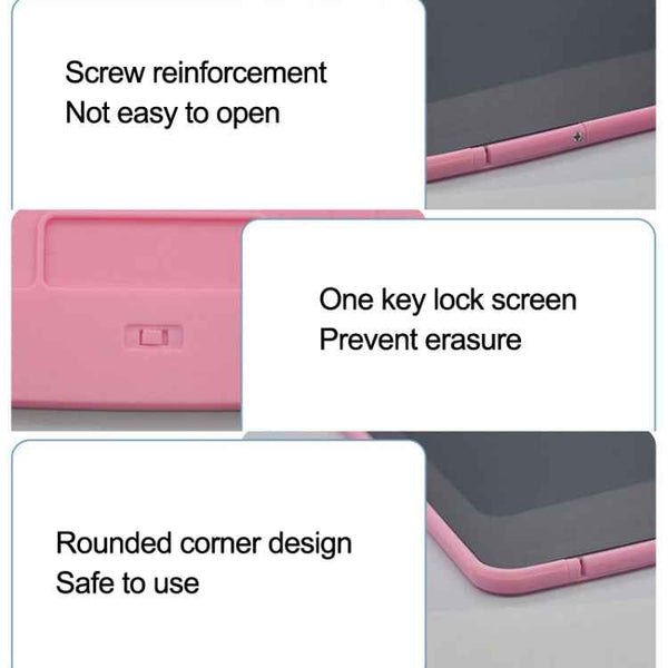 LCD Writing Board Children Hand Drawn Board, Specification: 10 inch Colorful (Light Pink)