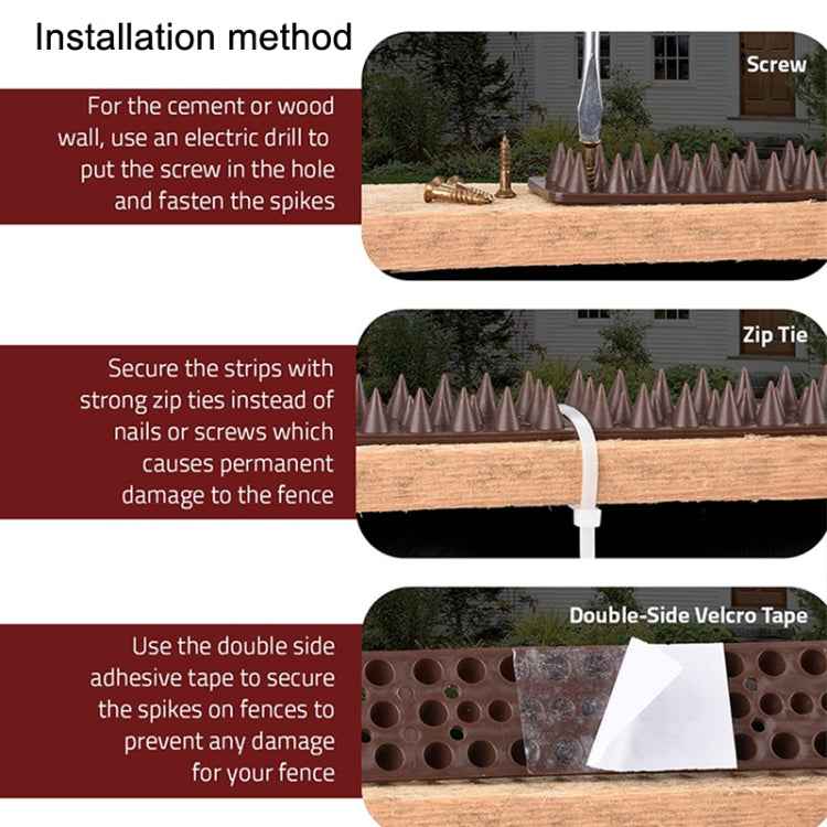 Plastic Bird Repellent Thorns Fence Anti-climb Nails(Black)