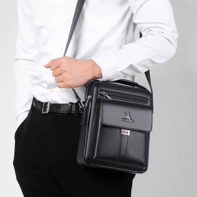 WEIXIER D244 Men Shoulder Bag Large Capacity Business Retro Messenger Bag, D244 Black, D244 Brown