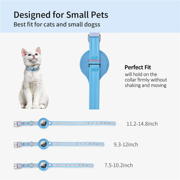 For Airtag Tracker Protective Cover Pet PU Collar, XS, S, M