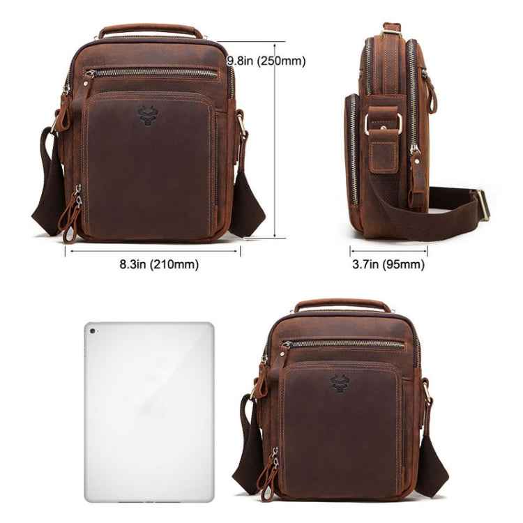 HUMERPAUL MH573 Men Shoulder Bag Leather Messengers Bag(Brown)