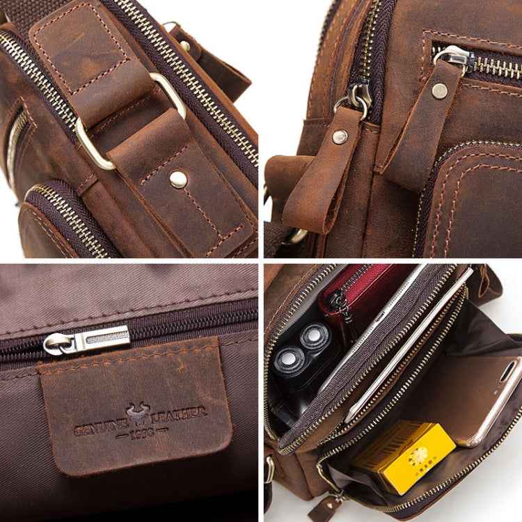 HUMERPAUL MH573 Men Shoulder Bag Leather Messengers Bag(Brown)