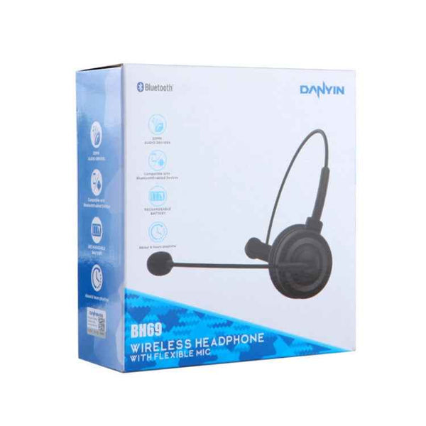 DANYIN BH69 Unilateral Bluetooth Business Talk Headset Customer Service Wireless Voice Wheat(Black)
